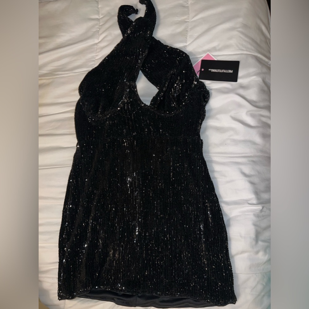 Black sequin PETITE dress